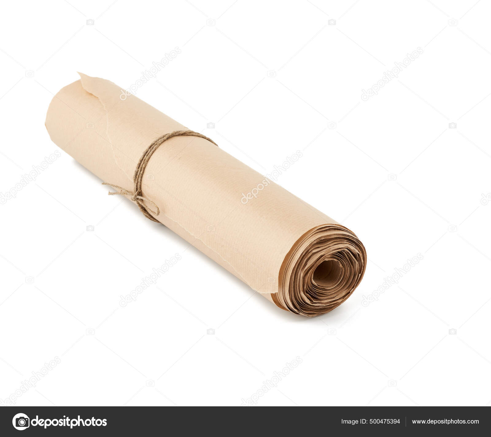 Twisted Roll Brown Paper Isolated White Background Wax Paper Baking Stock  Photo by ©PantherMediaSeller 500475394